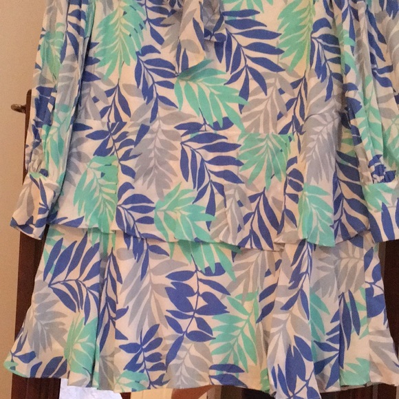 Sail to Sable Blue Palm Print Dress - Picture 4 of 4